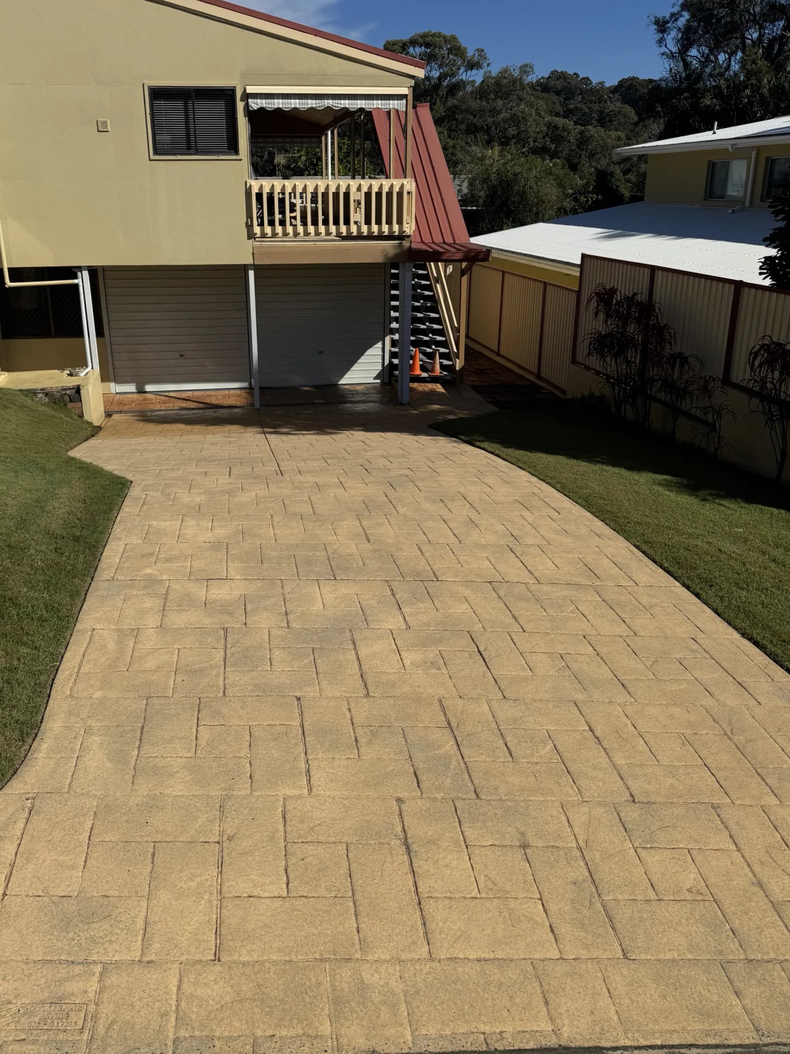 Stamped concrete driveway, after